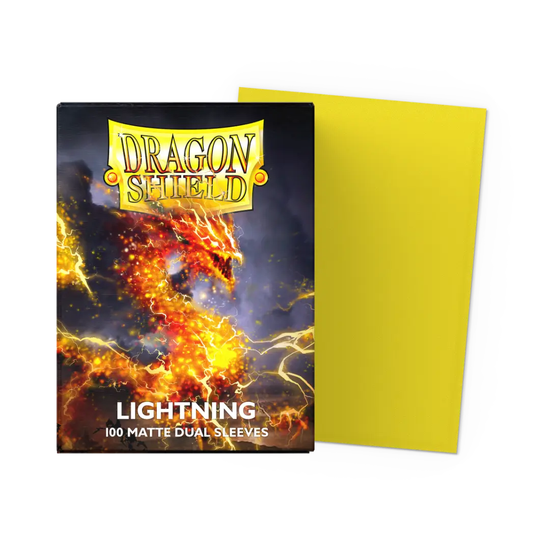 Dragon Shield: Lightning - 100x Matte Dual Sleeves - Standard Size - verpakking vooraan