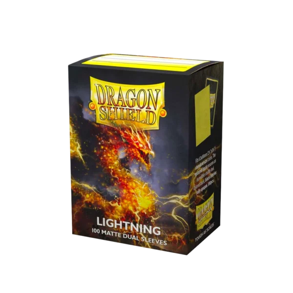 Dragon Shield: Lightning - 100x Matte Dual Sleeves - Standard Size - verpakking zijkant