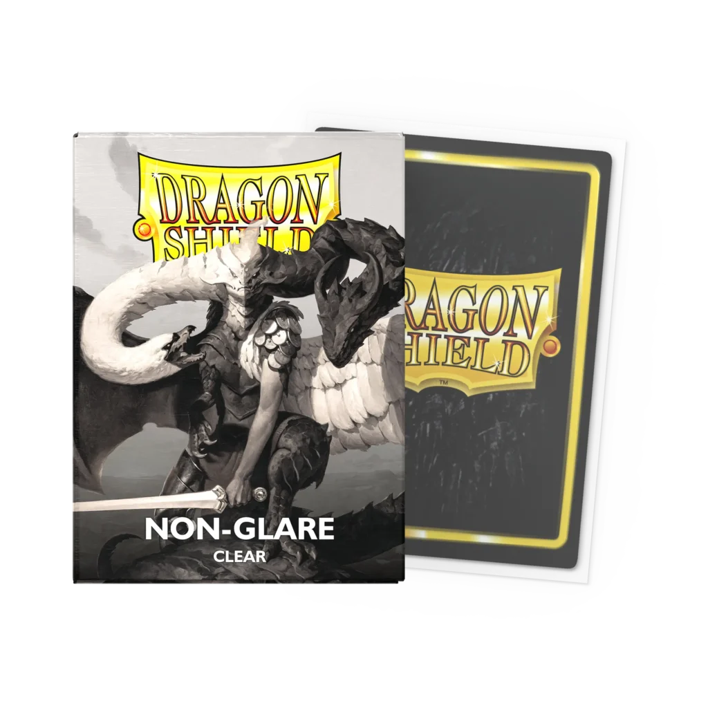 Dragon Shield: Clear - 100x Non-Glare Matte Sleeves - Standard Size - verpakking vooraan