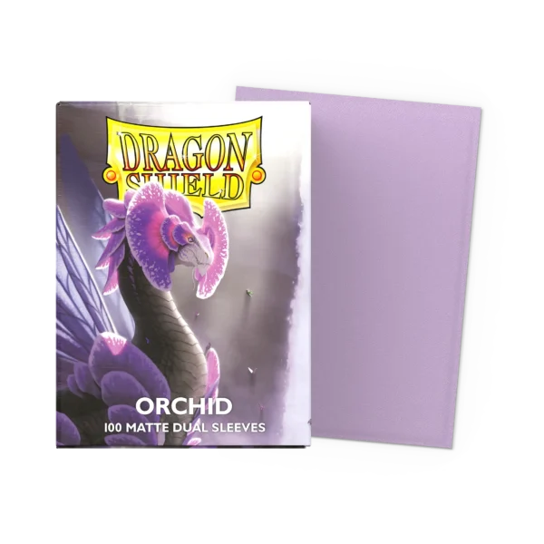Dragon Shield: Orchid - 100x Matte Dual Sleeves - Standard Size - verpakking vooraan