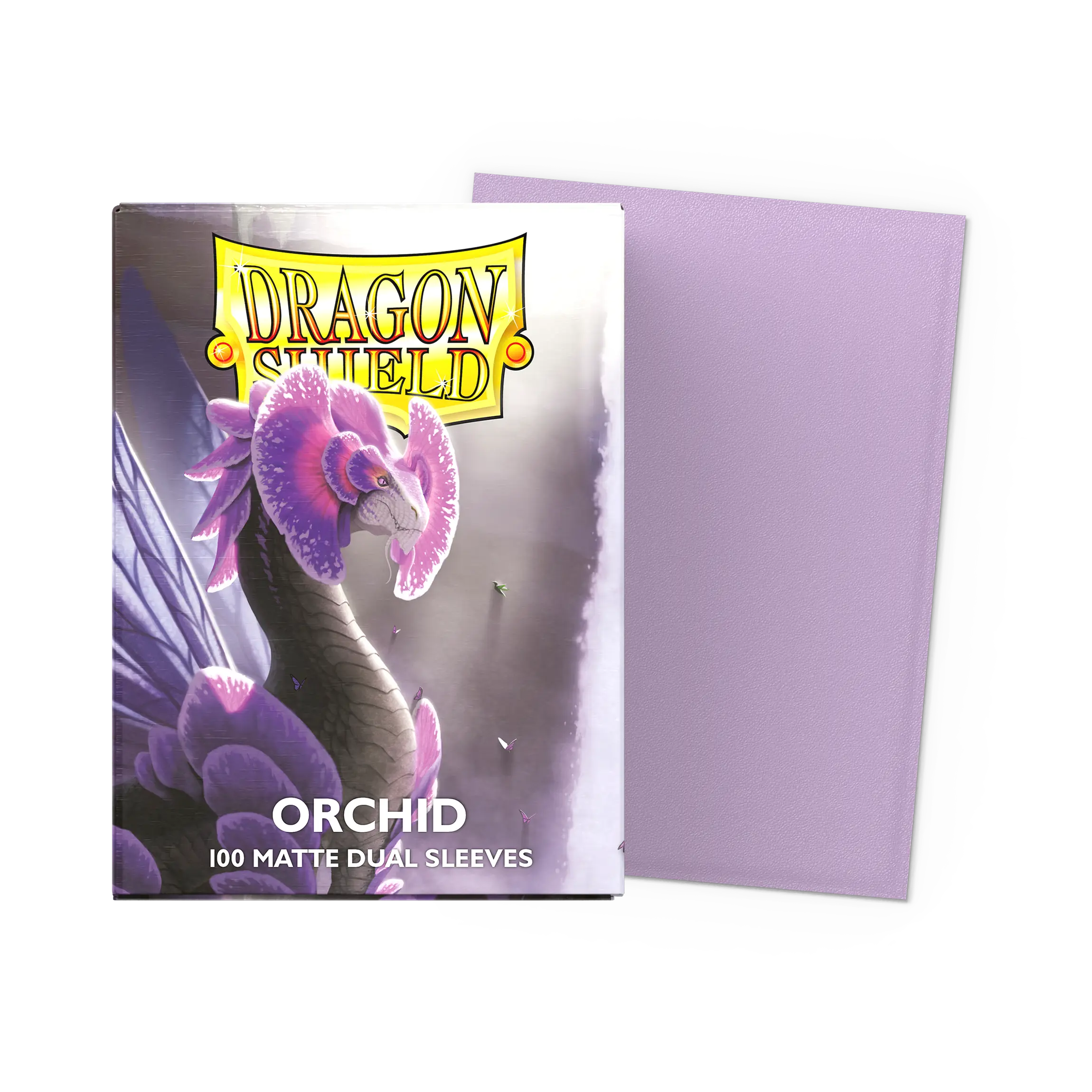 Dragon Shield: Orchid - 100x Matte Dual Sleeves - Standard Size - verpakking vooraan