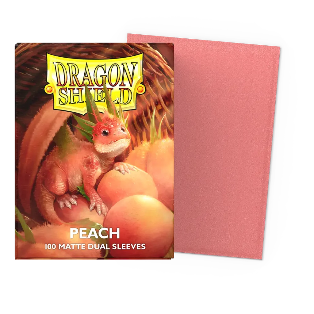 Dragon Shield: Peach - 100x Matte Dual Sleeves - Standard Size - verpakking vooraan