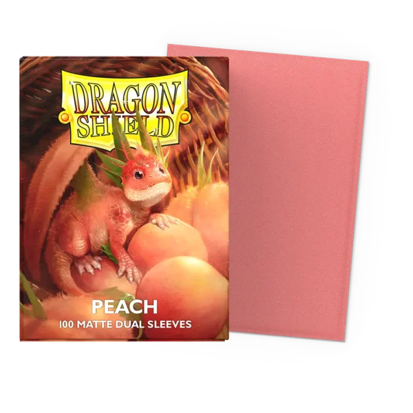 Dragon Shield: Peach - 100x Matte Dual Sleeves - Standard Size - verpakking vooraan