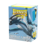 Dragon Shield: Sky Blue & Silver - 100x Matte Dual Sleeves - Standard Size - verpakking vooraan