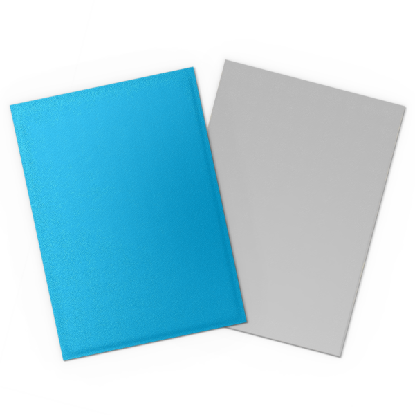 Dragon Shield: Sky Blue & Silver - 100x Matte Dual Sleeves - Standard Size - verpakking zijkant