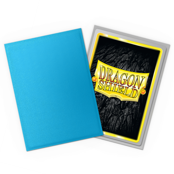 Dragon Shield: Sky Blue & Silver - 100x Matte Dual Sleeves - Standard Size - sfeerbeeld