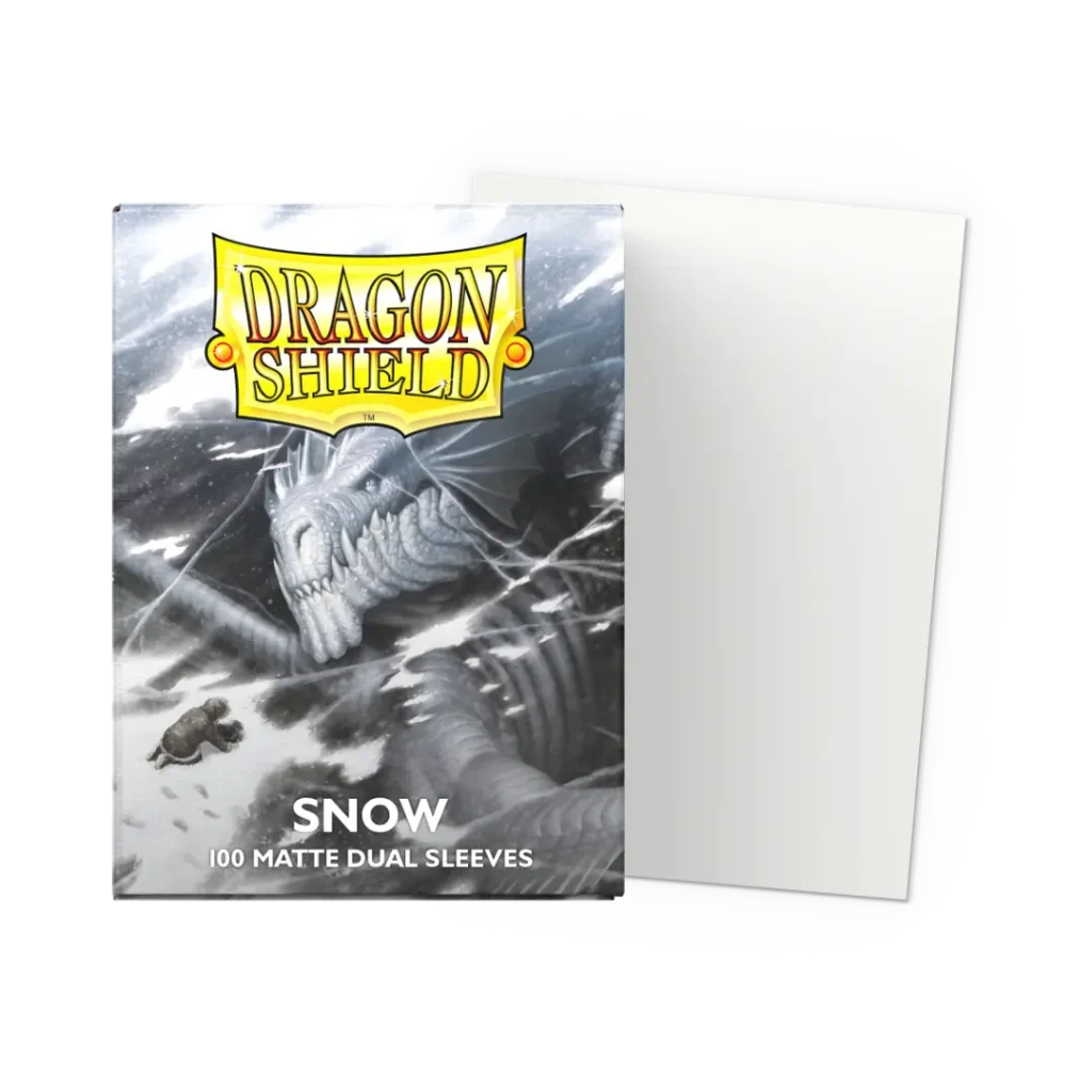 Dragon Shield: Snow - 100x Matte Dual Sleeves - Standard Size - verpakking vooraan