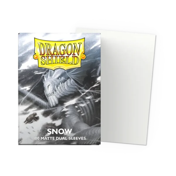 Dragon Shield: Snow - 100x Matte Dual Sleeves - Standard Size - verpakking vooraan