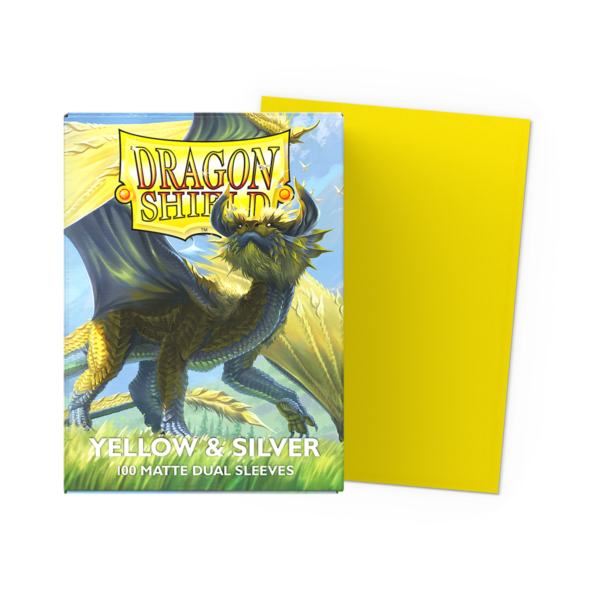 Dragon Shield: Yellow & Silver - 100x Matte Dual Sleeves - Standard Size - in gebruik
