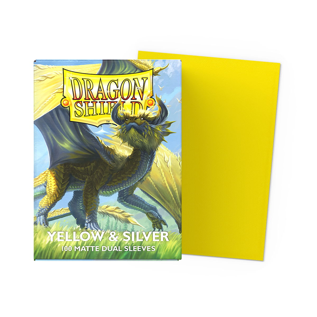 Dragon Shield: Yellow & Silver - 100x Matte Dual Sleeves - Standard Size - in gebruik