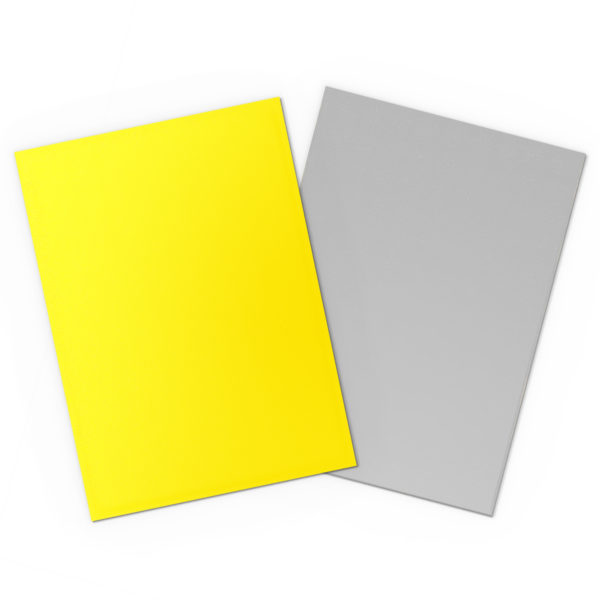 Dragon Shield: Yellow & Silver - 100x Matte Dual Sleeves - Standard Size - verpakking zijkant