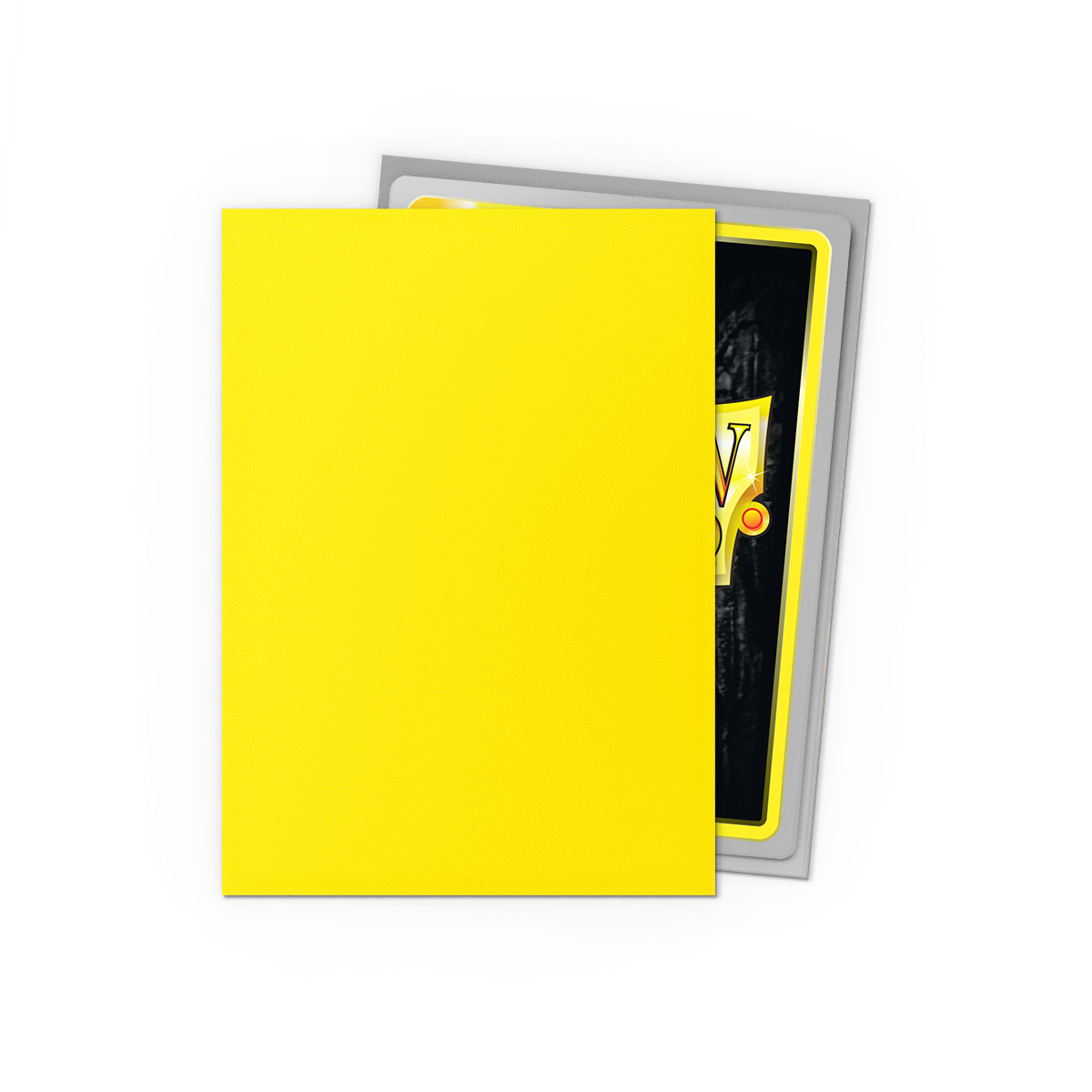 Dragon Shield: Yellow & Silver - 100x Matte Dual Sleeves - Standard Size - extra beeld