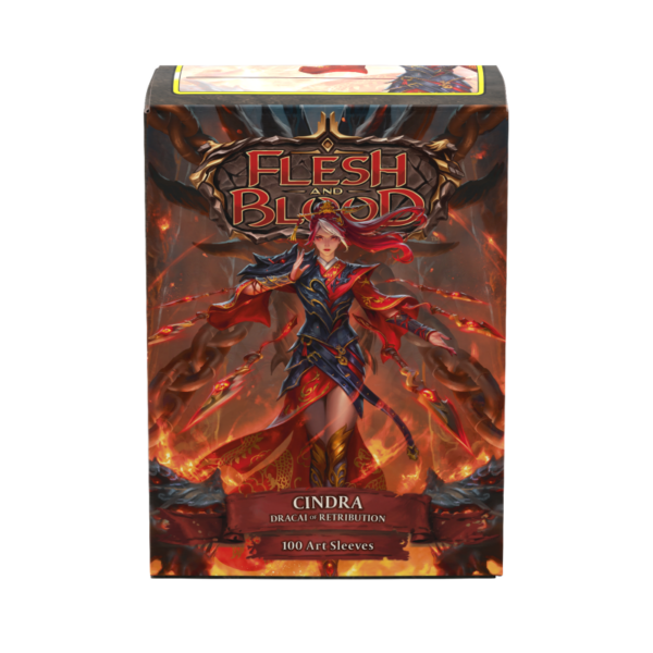Dragon Shield: Flesh and Blood - Cindra, Dracai of Retribution - 100x Matte Art Sleeves - Standard Size - detailopname