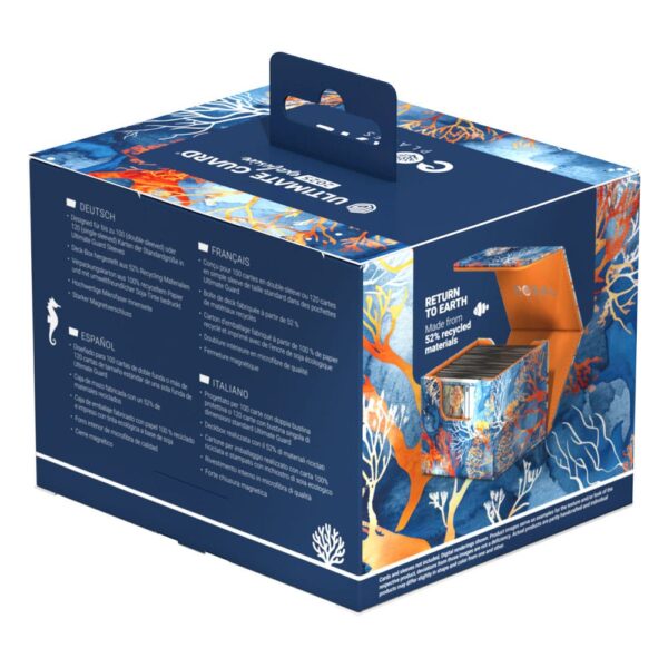 Ultimate Guard: Sidewinder 100+ Xenoskin 2025 Exclusive "Coral Places" - Fiery Reef (voor 100 kaarten) - formaatvergelijking