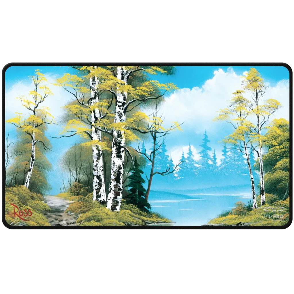 Ultra Pro: Bob Ross - Lakeside Path Black - Stitched Playmat (61 x 35 cm) - productfoto