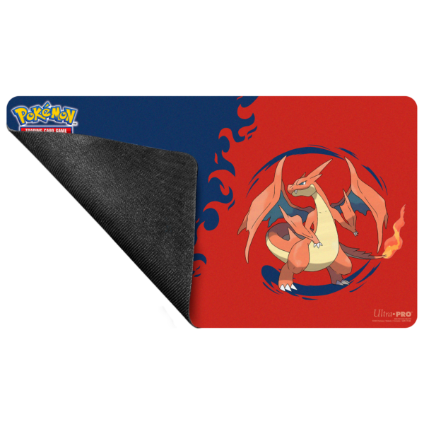 Ultra Pro: Mega Charizard X & Mega Charizard Y - Mega Charizard X en Mega Charizard Y - Playmat 61 x 35 cm - mat uitgerold