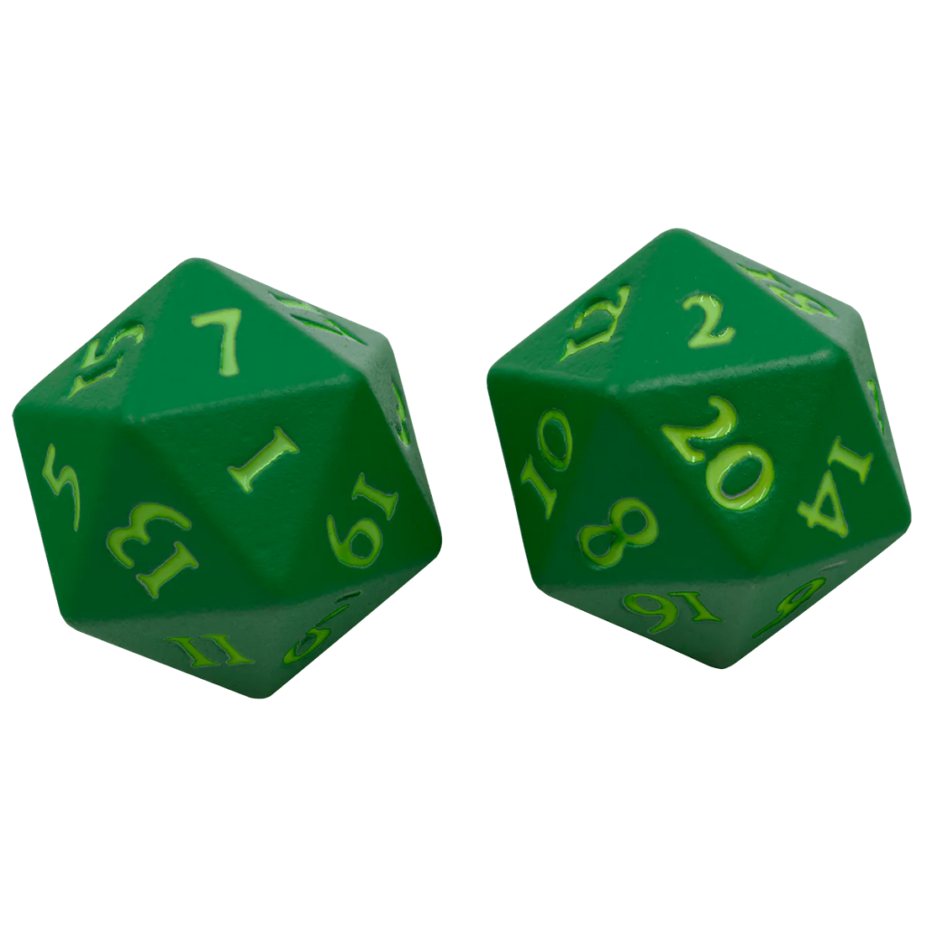 Ultra Pro: Vivid Heavy Metal Dice - Green (2 metalen D20 dobbelstenen) - productfoto