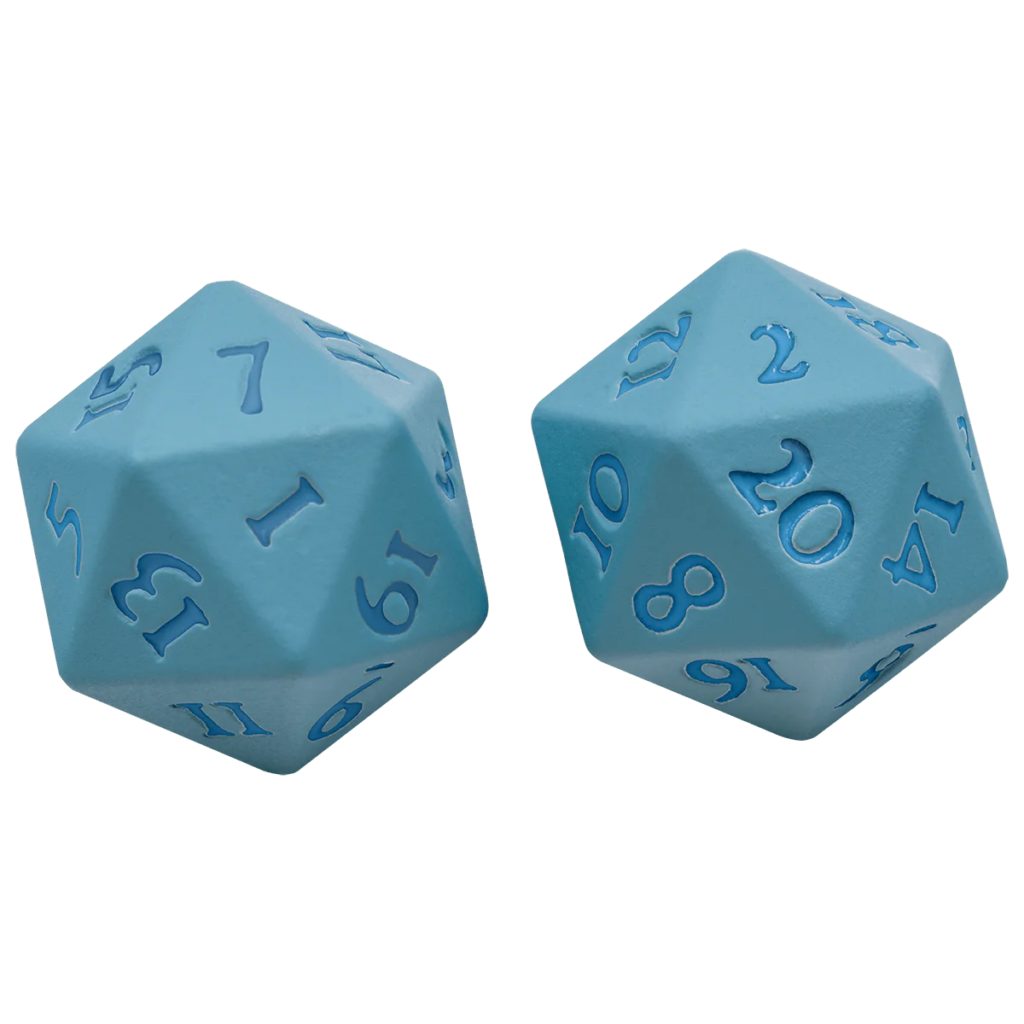 Ultra Pro: Vivid Heavy Metal Dice - Light Blue (2 metalen D20 dobbelstenen) - productfoto