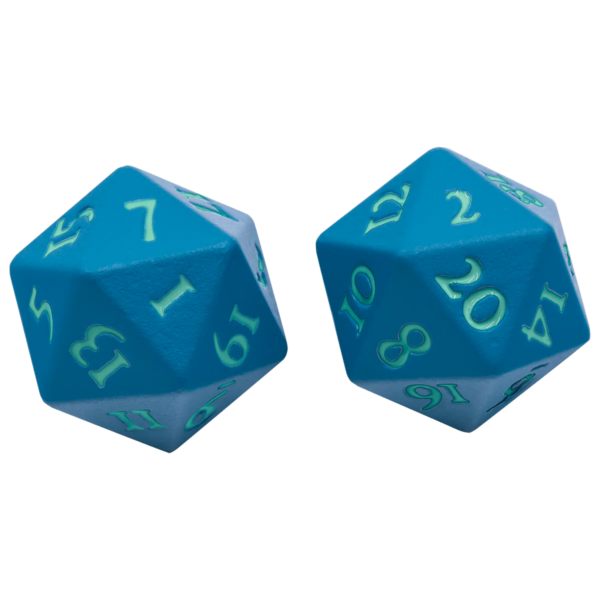 Ultra Pro: Vivid Heavy Metal Dice - Teal (2 metalen D20 dobbelstenen) - productfoto