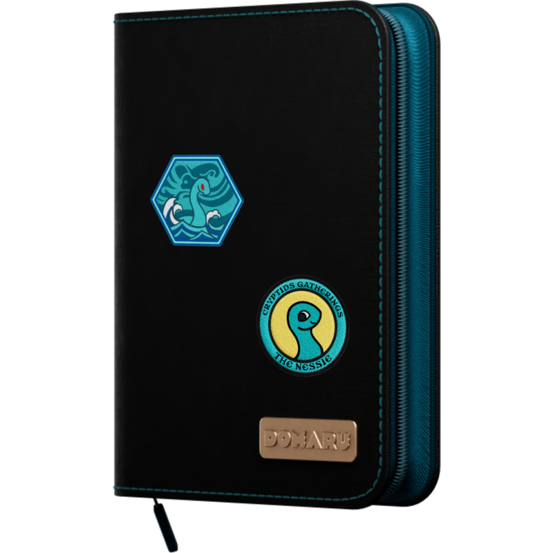 Gatherers' Tavern: DOMARU 4-Pocket Patch Binder - Cryptids Collection: Turquoise Loch - met patches