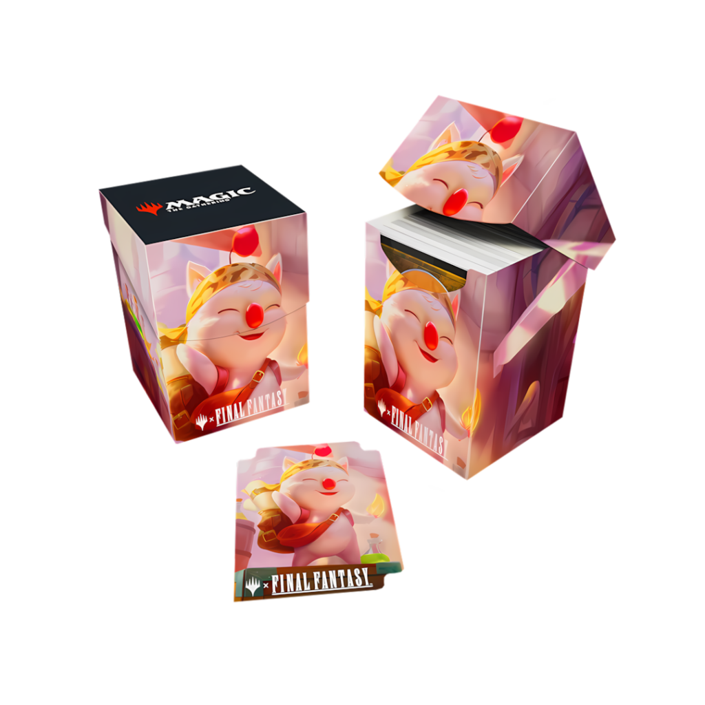 Ultra Pro: Magic: The Gathering - Final Fantasy - 100+ Deck Box: Stiltzkin, Moogle Merchant (Inclusief Deck Divider) - verpakking vooraan