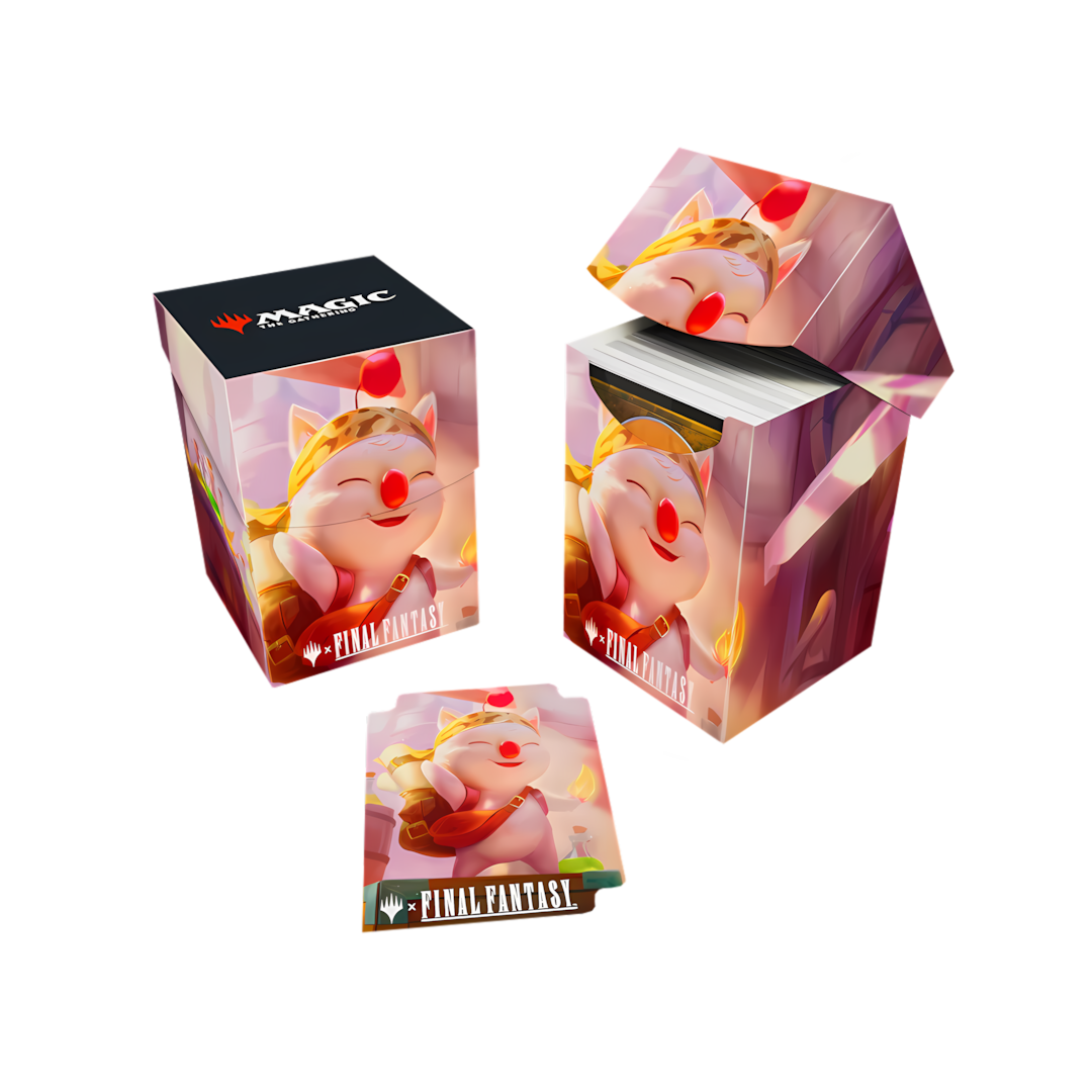 Ultra Pro: Magic: The Gathering - Final Fantasy - 100+ Deck Box: Stiltzkin, Moogle Merchant (Inclusief Deck Divider) - verpakking vooraan