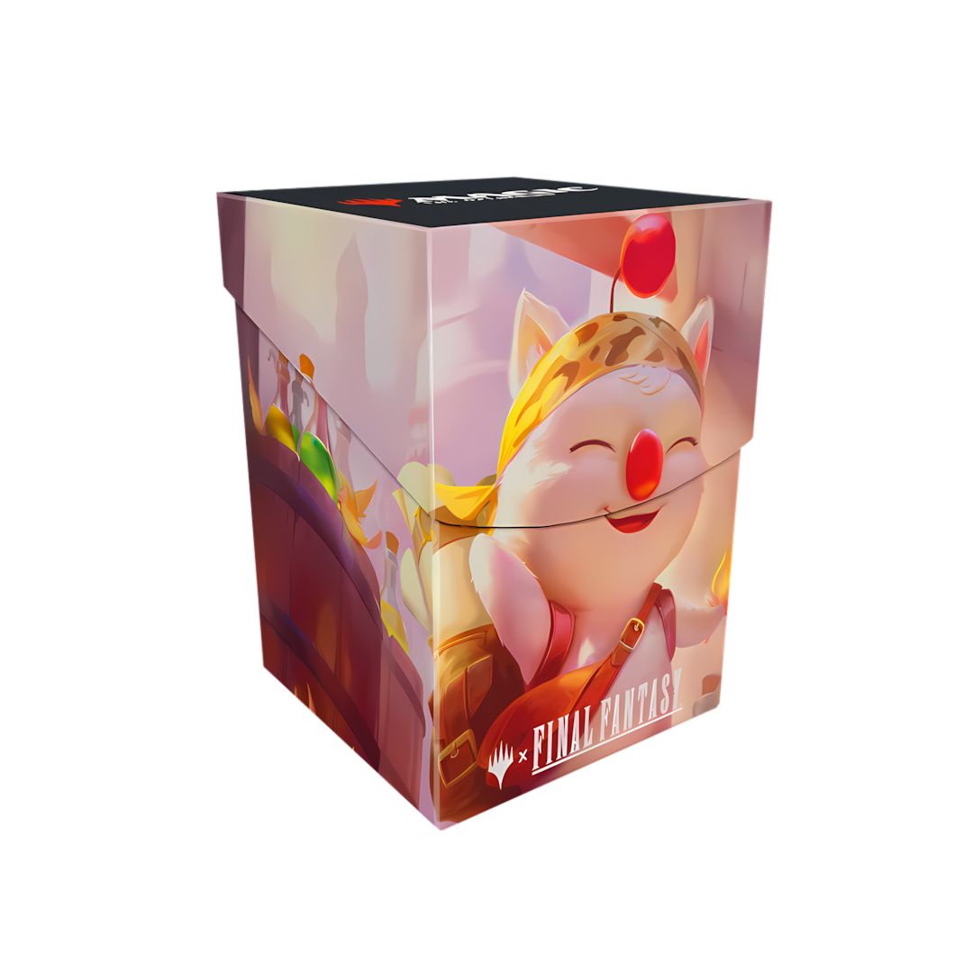 Ultra Pro: Magic: The Gathering - Final Fantasy - 100+ Deck Box: Stiltzkin, Moogle Merchant (Inclusief Deck Divider) - deck box open met divider