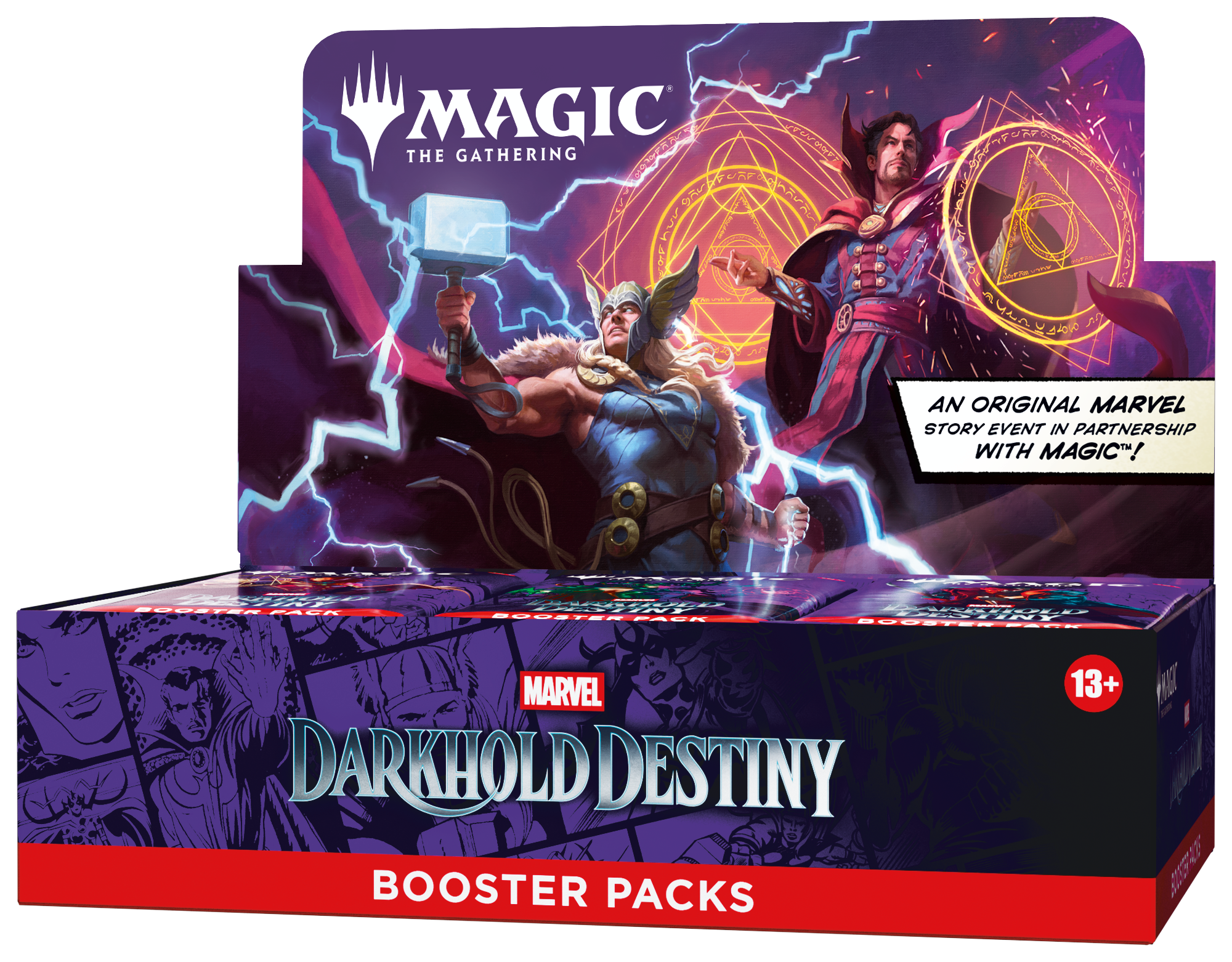 Magic: The Gathering - Marvel: Darkhold Destiny - Play Booster Display (30 Boosters) (Frans) - display vooraan